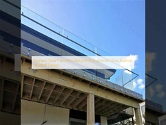 Roestvrijstalen frameloze balkonrelingen van gehard glas met afstandhouder ontwerp