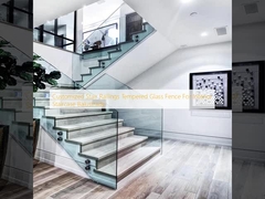 Aangepaste traphekken gehard glazen hekwerk voor binnentrap balustrade