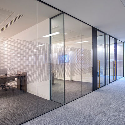Op maat gemaakte kantoren van glas kantorenpartities Ruimtebesparende glaspartitie