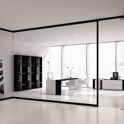 Flexible Glass Partition Wall Aluminium Frame Klankdichte kantorenpartities