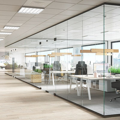 Geluidsdichte kantoren met glasdeilwanden, poedergecoate aluminiumprofiel met deur