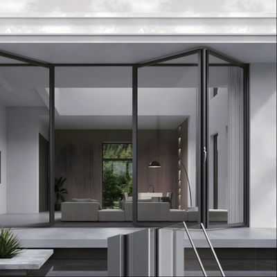 Beveiligde vergrendelingsmechanisme Aluminium vouwglas deuren in zilver/wit/zwart/op maat voor onderwijsinstellingen