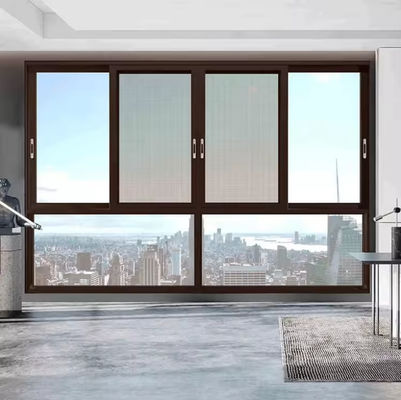 Commerciële geluiddichte aluminium raam schuiframen met geïsoleerd glas
