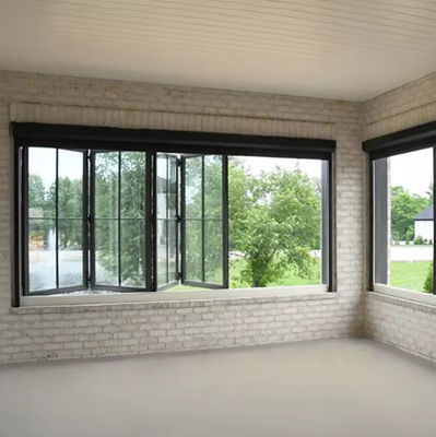Custom Balkon Aluminium vouwvenster Gehard geïsoleerd vouwvenster