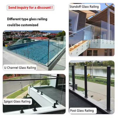 Lamel U-kanaal glazen balustrade