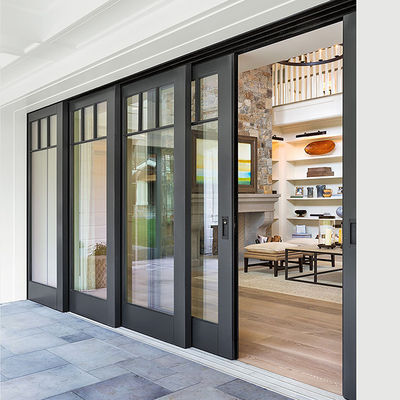 Geïsoleerde geharmoniseerde aluminium glazen deuren op maat met een zwaar profiel