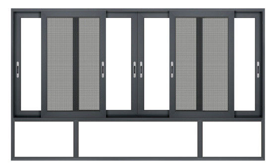Buiten orkaanbestendige slimlijn aluminium schuifdeuren Fluorkoolstof sproeien