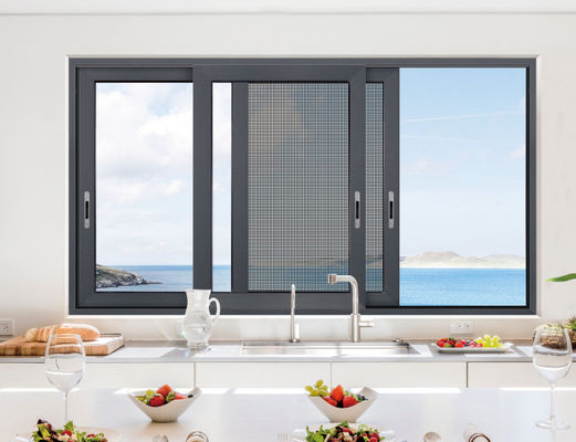 Buiten orkaanbestendige slimlijn aluminium schuifdeuren Fluorkoolstof sproeien