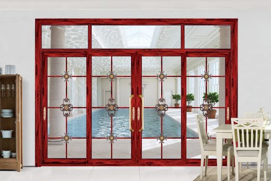 Dubbele glazen aluminium schuifdeur orkaanbestendige multi-schuifglasdeur