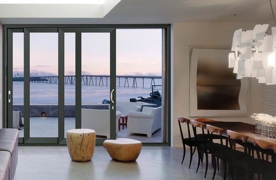 Op maat gemaakte grote schuifglas patio deuren poeder gecoate aluminium frame