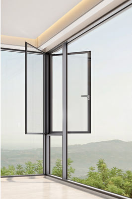 Aluminium Duurzaam Swing Open Venster Met Gelamineerd Glas En Gehard Geïsoleerd Glas