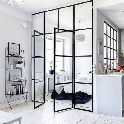 Balkon Dubbelblaad Aluminium Casement deuren Gelamineerd gehard glas