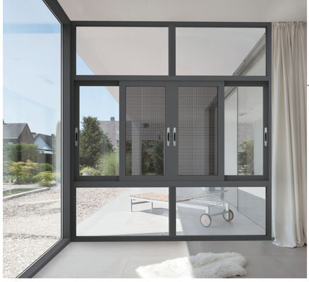 Gemakkelijke werking Aluminium schuifvenster met dubbel glas