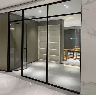 Slingende deur met dun frame van aluminium, gelaagd gehard glas, swingende deur van aluminium