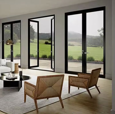 Slingende deur met dun frame van aluminium, gelaagd gehard glas, swingende deur van aluminium