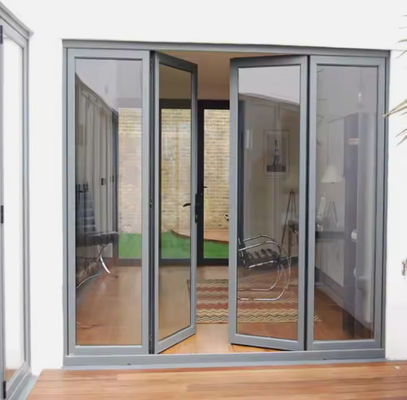 Dubbele behuizing aluminium frame swing deur modern ontwerp met gehard glas