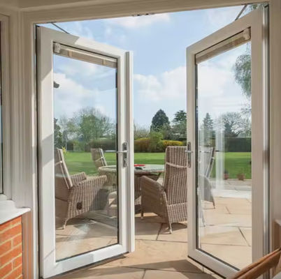 Dubbele behuizing aluminium frame swing deur modern ontwerp met gehard glas