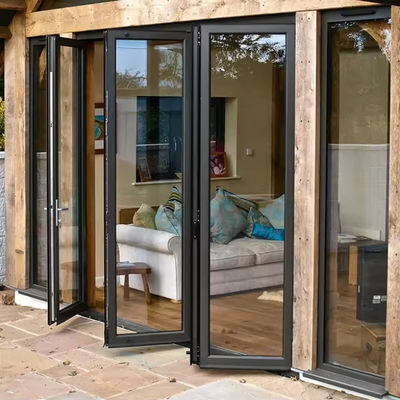 Eco-vriendelijke aluminium vouwdeuren kantoor thermische breuk vouwdeuren patio