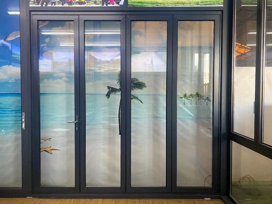 Zware opvouwbare glazen deuren gemakkelijke installatie en soepele werking