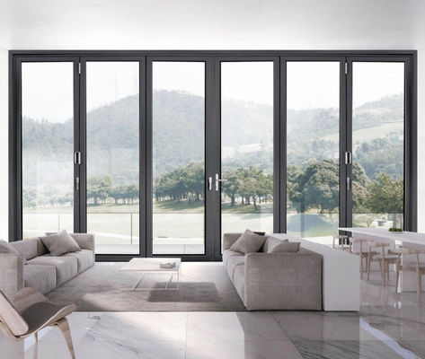 Aanpasbaar huis Aluminium vouwdeur gelamineerd glas met vergrendelbaar handvat