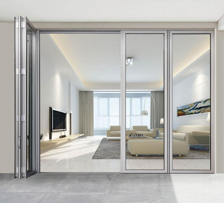 Geïsoleerd glas Aluminium vouwdeuren Customized Aluminium Bifold Doors Wit