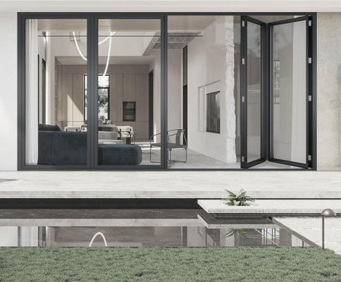 Corrosiebestendige aluminium vouwdeuren thermische breuk Slimlijn aluminium tweevoudige deuren