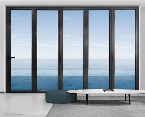 Hurricane Resistance Interne Aluminium Bifold Doors Poedercoating