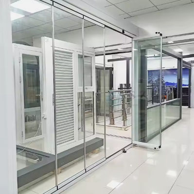 Buiten aluminium vouwdeur Frameless gehard dubbelvouwde glazen deur