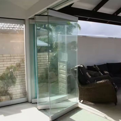 Buiten aluminium vouwdeur Frameless gehard dubbelvouwde glazen deur