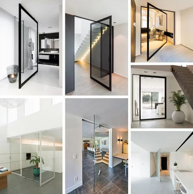 Aluminiumlegering Frameless Glass Pivot Door Corrosiebestendige Gemakkelijk schoonmaken