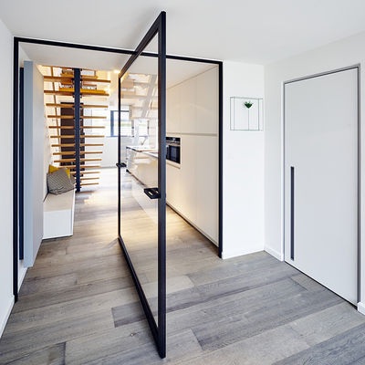 Moderne design Aluminium pivot voordeuren Commerciële onderhoudsweerstand