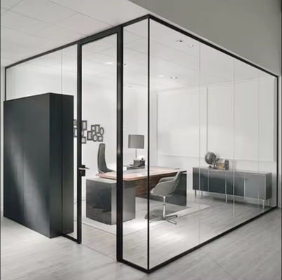 Moderne geluidsdicht glas scheidingswand met poeder coating aluminium frame