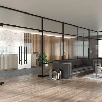 Moderne geluidsdicht glas scheidingswand met poeder coating aluminium frame