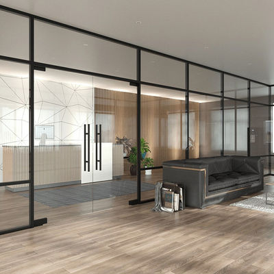 Moderne ontwerp glas scheidingswand geluidsdicht commercieel glas scheidingswand