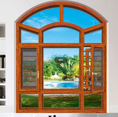 Poederbedekte, kantelbare, draaiende aluminium ramen op maat met insectenbescherming