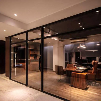 Commerciële raamloze glazen kantorenmuren Aanpasbaar gekleurd glas