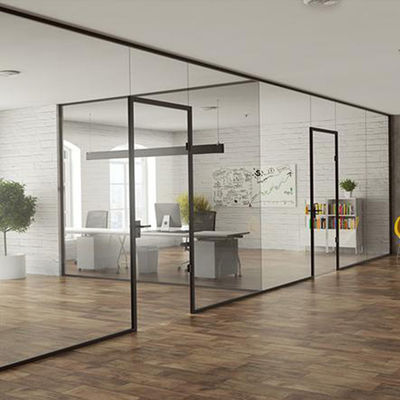 Flexible Glass Partition Wall Aluminium Frame Klankdichte kantorenpartities