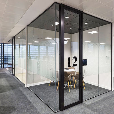 Geluidsdichte kantoren met glasdeilwanden, poedergecoate aluminiumprofiel met deur