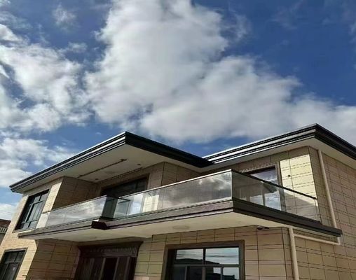 Flexibel aluminium U-kanaal glasrail Buitenglasbalustrade zonder raam