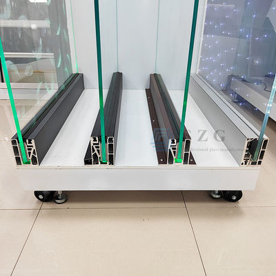 Zwart aluminium U-kanaal glazen leuning Stabiel aluminium glazen leuning