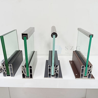 Doorzichtige veiligheid Aluminium U-kanaal glasrailpoeder gecoate aluminium glasbalustrade
