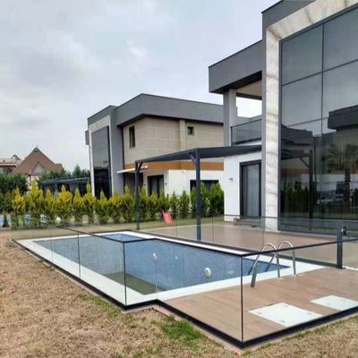 Modern ontwerp glazen hek balkon handrail U-kanaal glazen leuning voor binnen buiten
