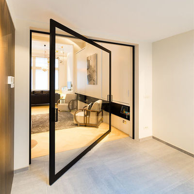 Voordeur met glazen draaibank met laag-E-glas met gehard glas en aluminium frame