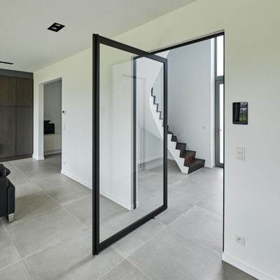 Voordeur met glazen draaibank met laag-E-glas met gehard glas en aluminium frame