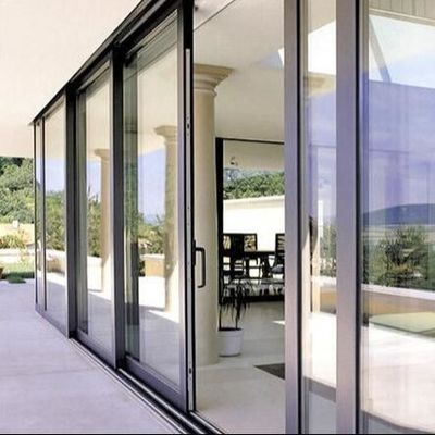 Residentiële aluminium schuifdeuren met openingsmethode van duwen en trekken en dubbelgehard glas