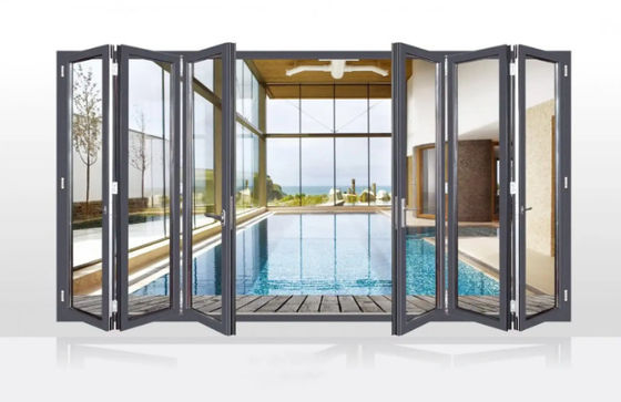 Geïsoleerde glazen aluminium dubbelvoudige buitendeuren voor commerciële gebouwen Energieontwerp