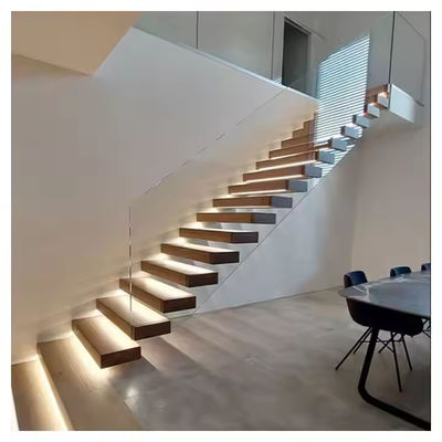 Veilig en duurzaam witte eiken houten trap recht L-vormig U-vormig Split of Spiral-type