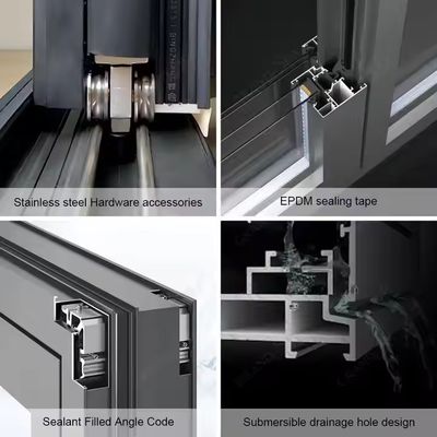 Zwaar werk wit raam aluminium glas tweevoudig patio schuifdeur