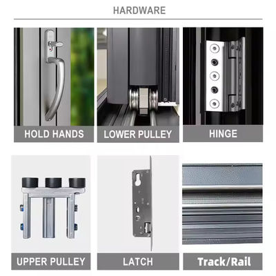 Aluminium geluids- en waterdicht geïsoleerd Bi-vouwde deur Glas scheidingsdeur