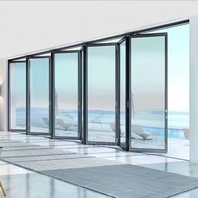 Aluminium geluids- en waterdicht geïsoleerd Bi-vouwde deur Glas scheidingsdeur